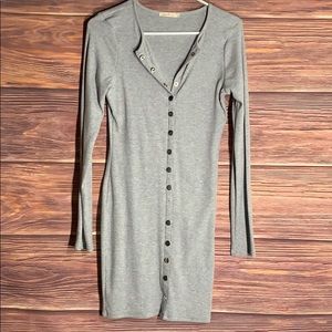 Fashion nova mini dress grey ribbed large